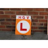 Tin HGV Learner Driver Sign
