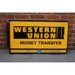 Western Union Illuminated Double Sided Flanged Sign