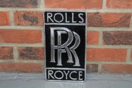 Cast Aluminium Rolls Royce Sign