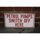 Pressed Aluminium Petrol Pump Warning Sign