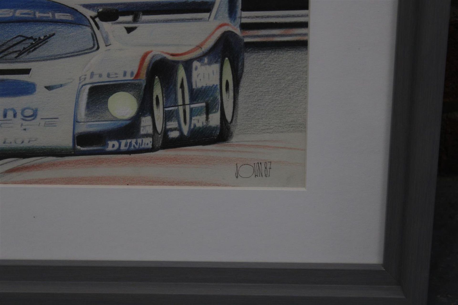 Framed Picture By John Thompson Porsche At Le Mans 1987 - Image 3 of 3