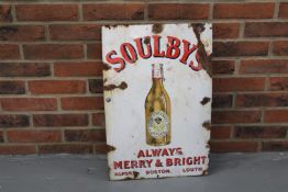 Original Enamel Soulbys Pale Ale Sign