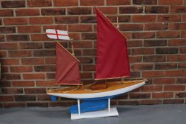 Vintage Painted Pond Yacht & Stand