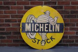 Enamel Michelin Stock Circular Sign