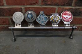 Five Classic Car Badges & Bar