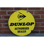 Enamel Dunlop Authorised Dealer Circular Sign