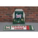 Modern Castrol Display Stand & Service Here Sign