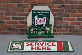 Modern Castrol Display Stand & Service Here Sign