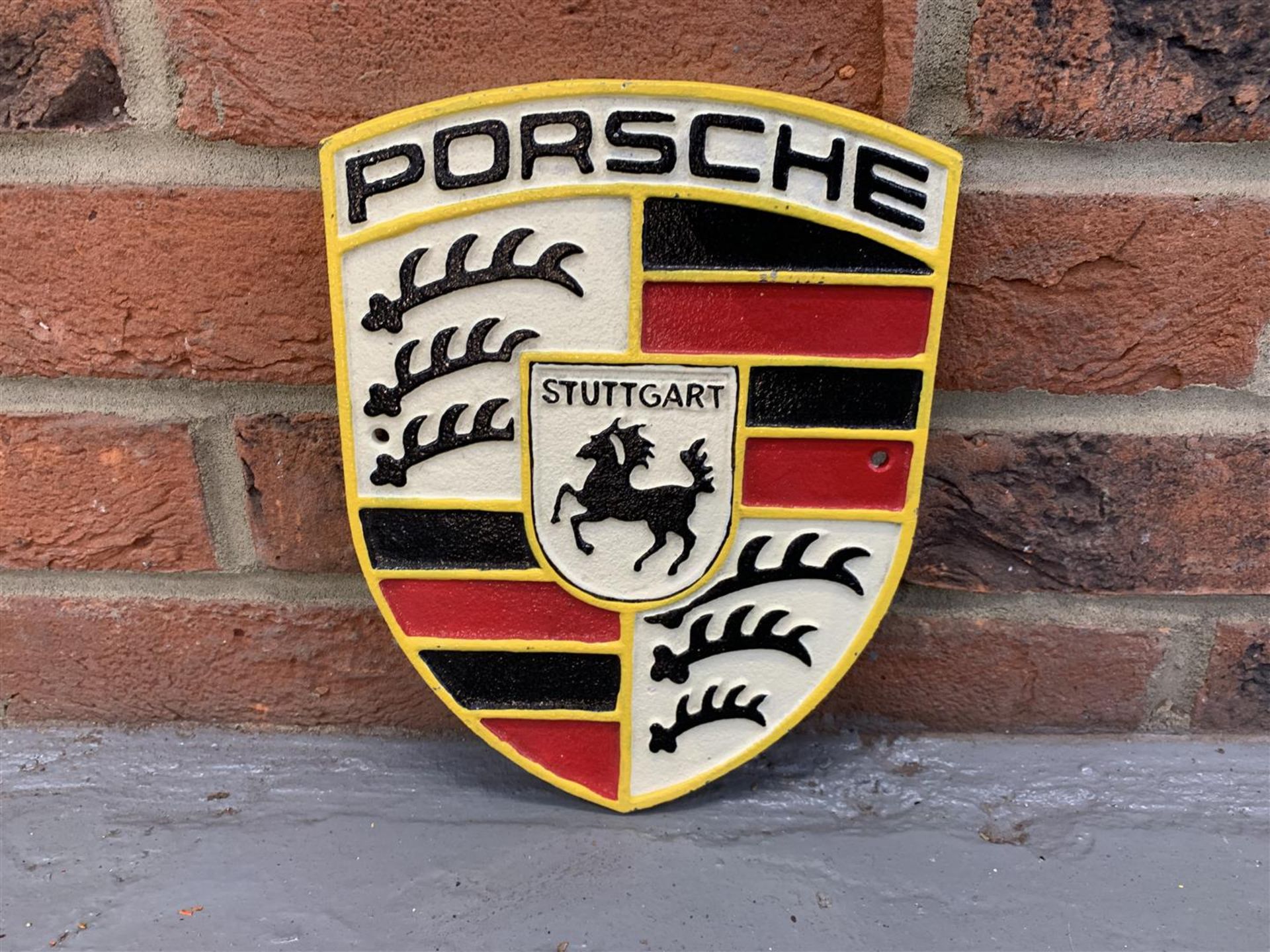 Three Cast Iron Signs, Porsche, Esso Etc (3) - Image 2 of 4
