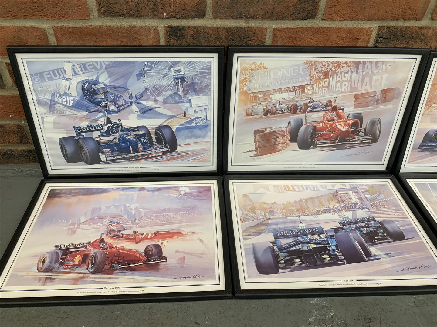 Six Craig Warwick Framed Formula 1 Prints - Image 2 of 3