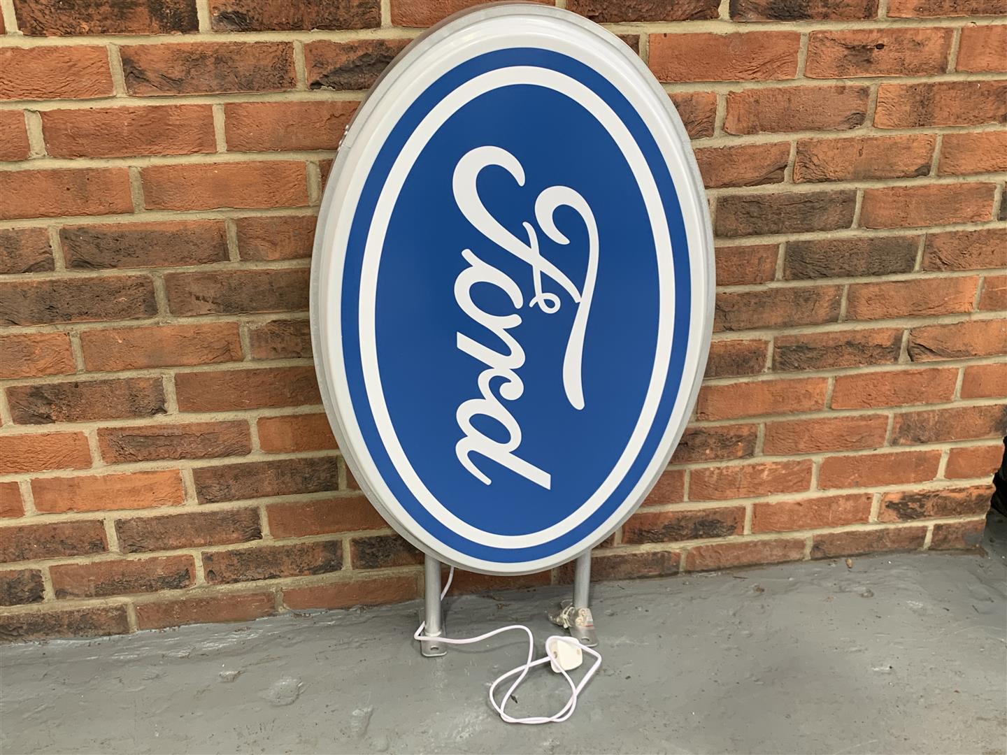 Modern Wall Mounted Oval Illuminated Ford Dealership Sign