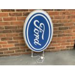 Modern Wall Mounted Oval Illuminated Ford Dealership Sign