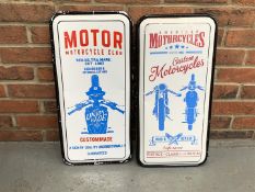 Two Tin American Motorcycle Signs