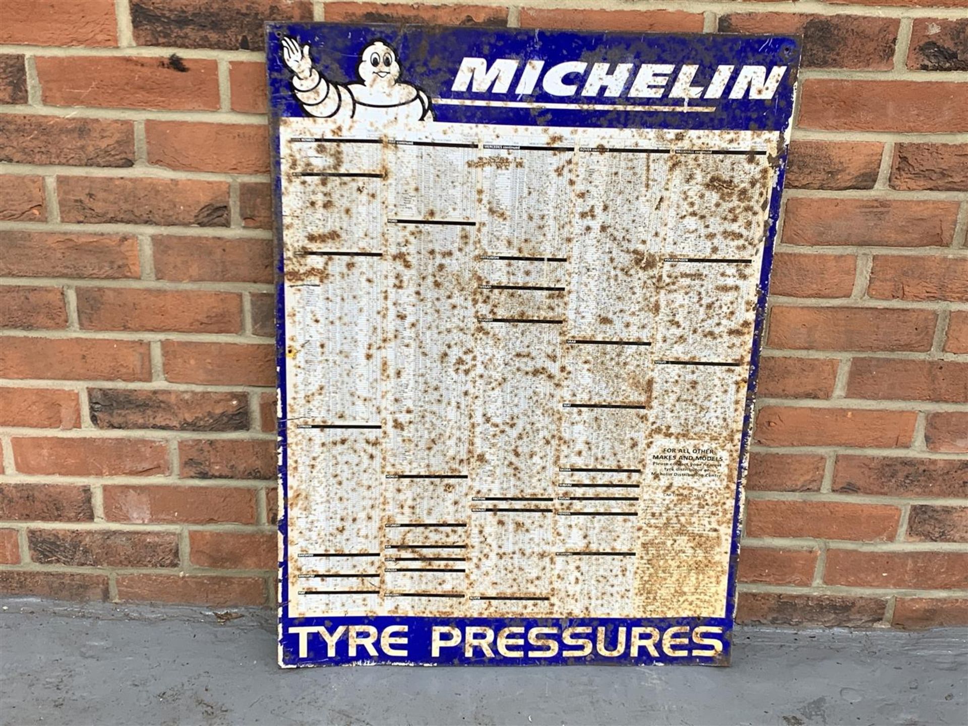 Tin Michelin Tyre Pressure Chart
