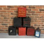 Six Vintage Fuel Cans & Esso Paraffin Can (7)