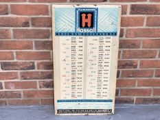 American 1950's Tin Hassall Decimal Equivalents Sign