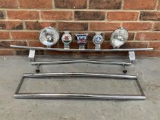 Three Chrome Car Badge Bars With Badge & Spot Lights