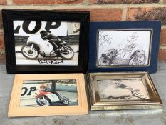 Four Framed & Signed Racing Photographs
