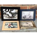 Four Framed & Signed Racing Photographs