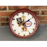 Modern Metal Framed Esso Wall Clock