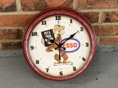 Modern Metal Framed Esso Wall Clock