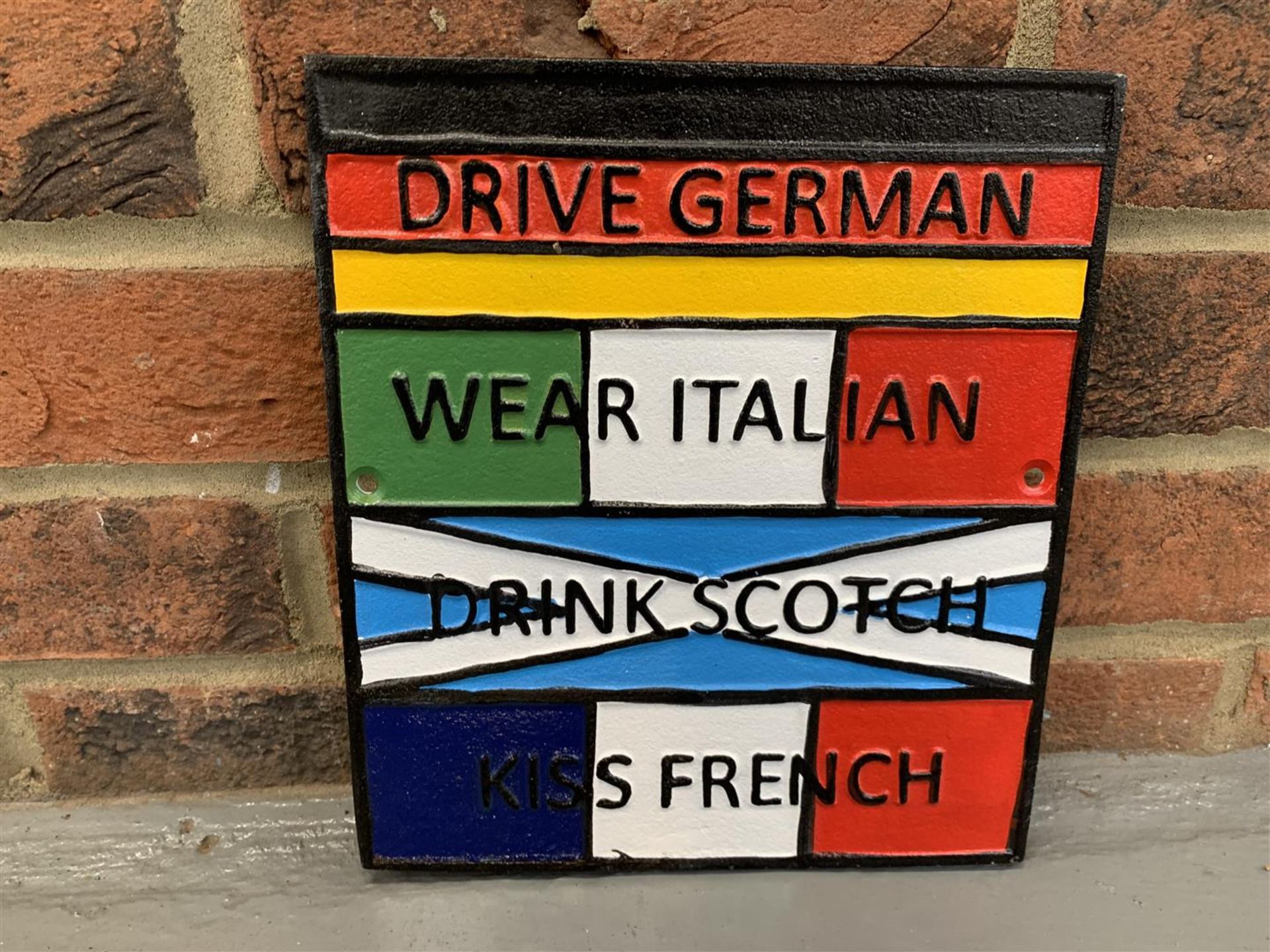 Three Cast Iron Signs, Porsche, Esso Etc (3) - Image 3 of 4