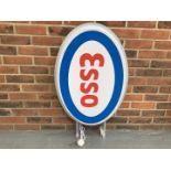 Modern Wall Mounted Oval Illuminated Esso Dealership Sign