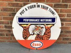 Circular Enamel Esso Put A Tiger In Your Tank Sign"