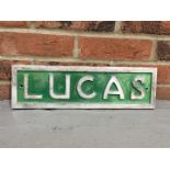 Cast Aluminium Lucas Sign