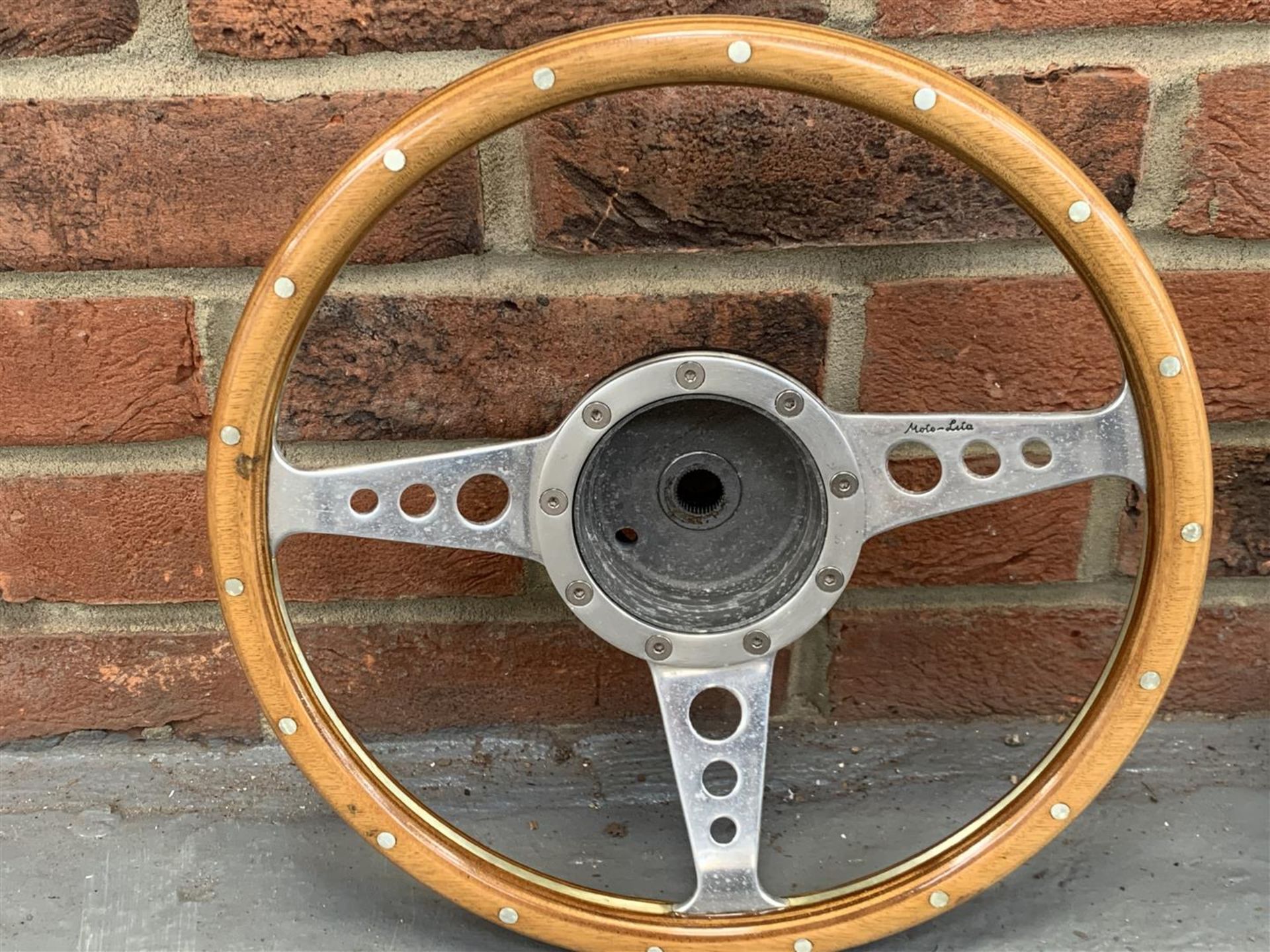 Six Wooden Classic Car Steering Wheels - Image 4 of 7