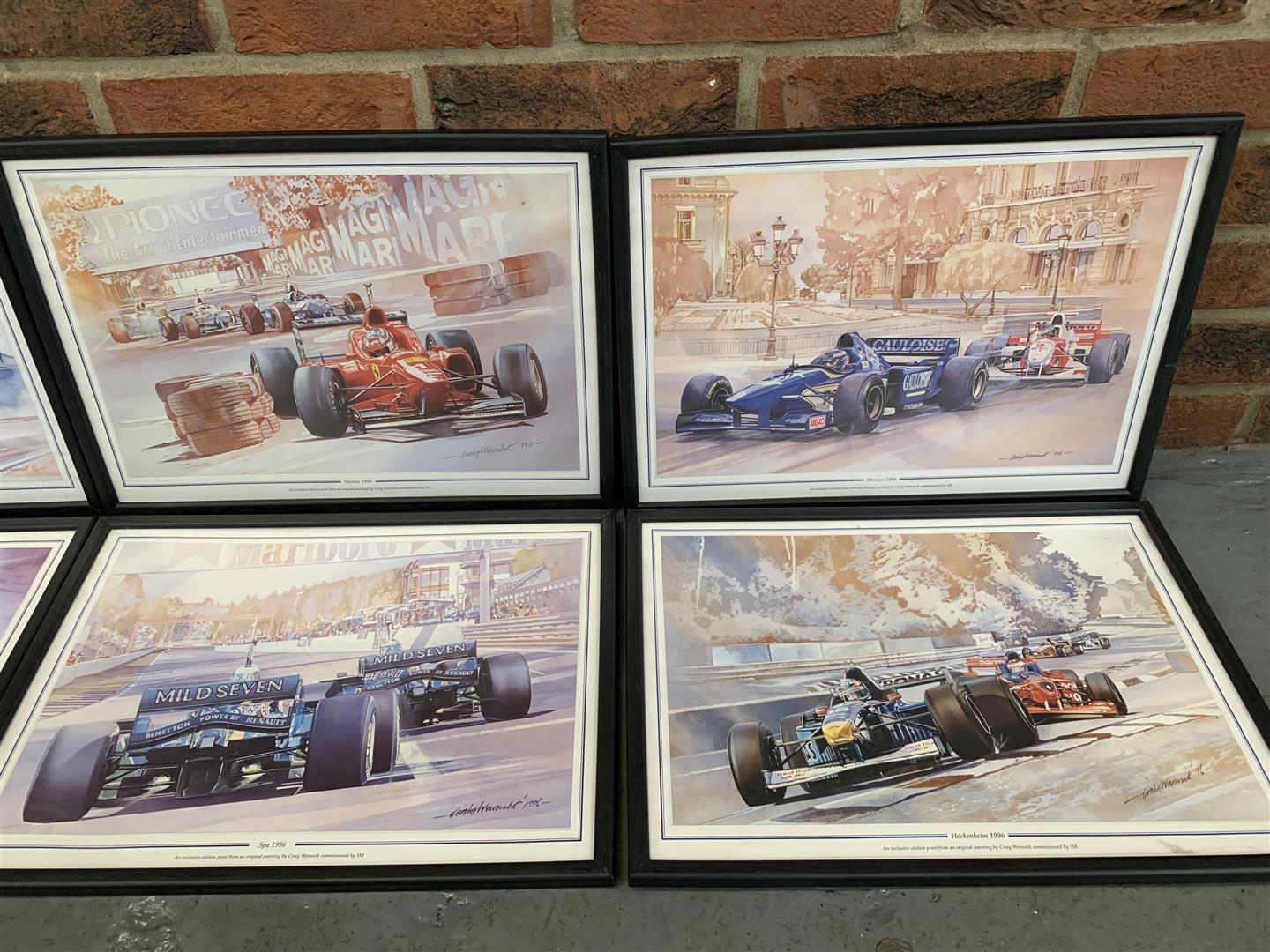 Six Craig Warwick Framed Formula 1 Prints - Image 3 of 3