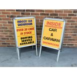 Two Aluminium A Framed Advertising Boards