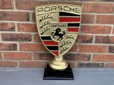 Cast Aluminium Painted Porsche Emblem Display Stand