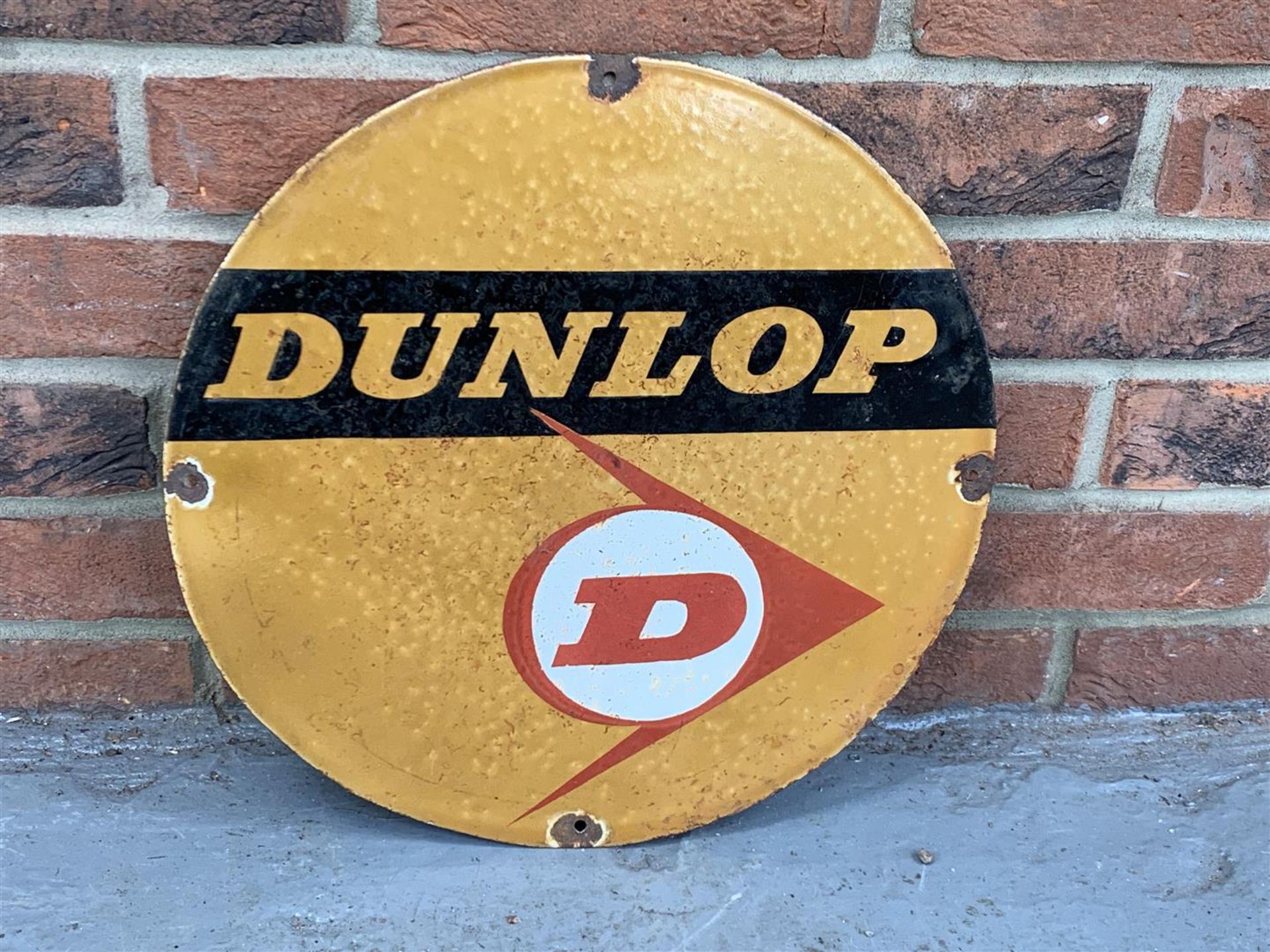 Circular Enamel Dunlop Sign