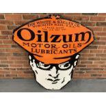 Large Enamel Oilzum Motor Oils & Lubricants" Sign"