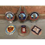 Six Vintage Enamel Car Badges