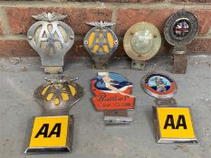 Nine Vintage Car Badges