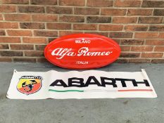 Oval Plastic Alfa Romeo Sign & Abarth Banner (2)