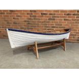 Large Wooden Model Boat Coffee Table