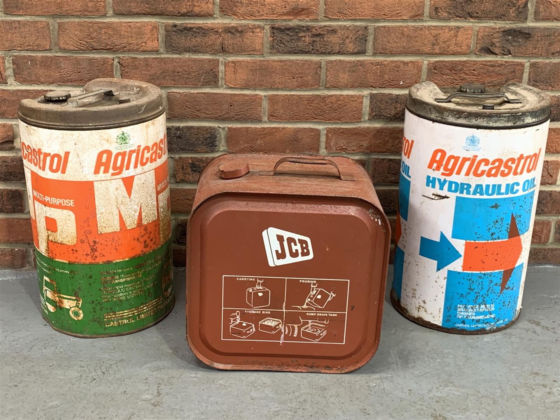 Two Agricastrol Oil Cans & JCB Can (3) - Image 2 of 2