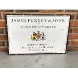 Enamel James Purdey & Sons Gun & Rifle Makers Sign