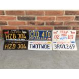 Six American Number Plates
