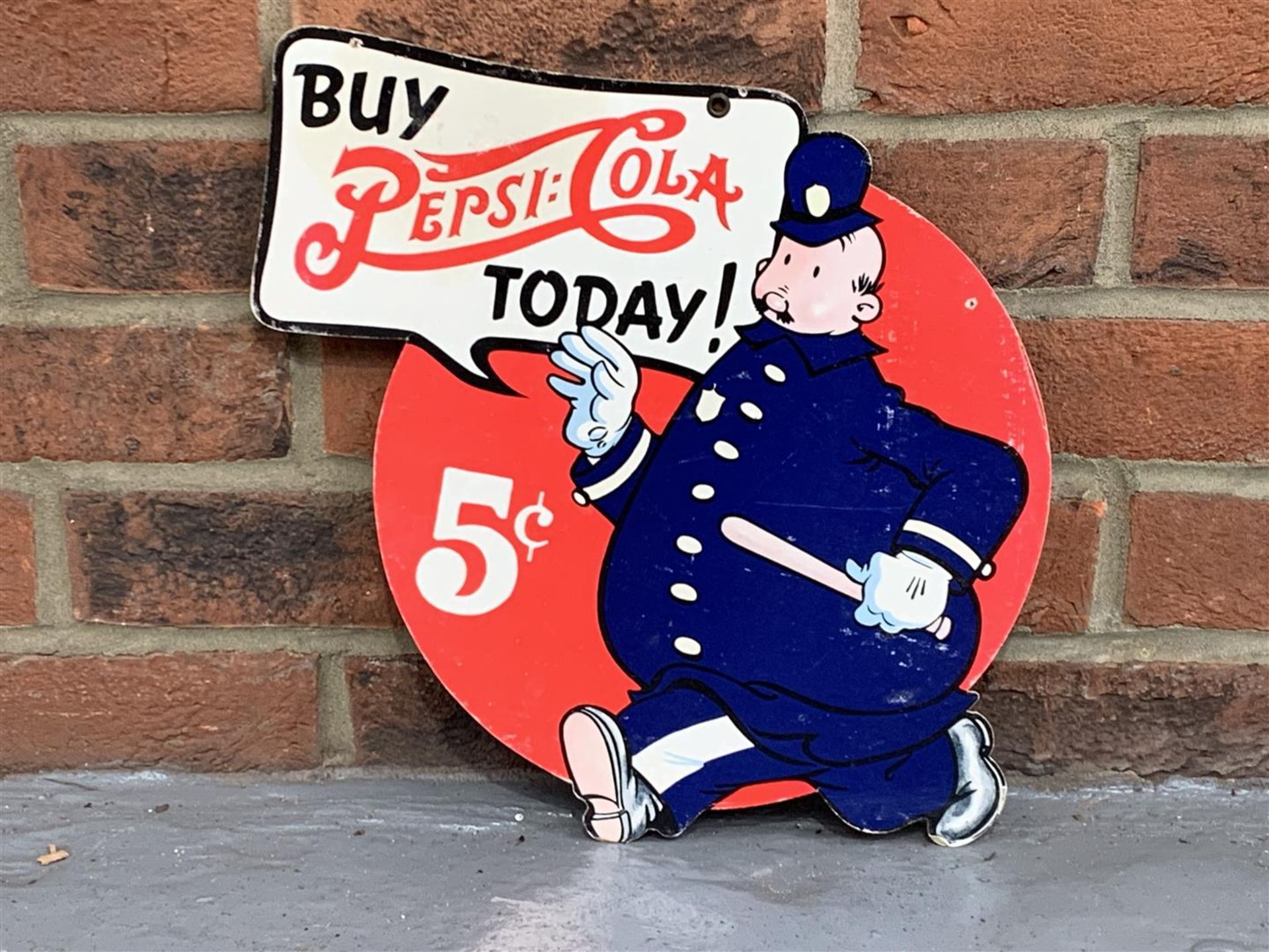 Double Sided Pepsi-Cola WW2 era Hanging Card Sign - Image 2 of 2