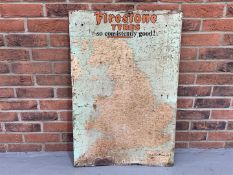 Tin Firestone Tyres Map Sign