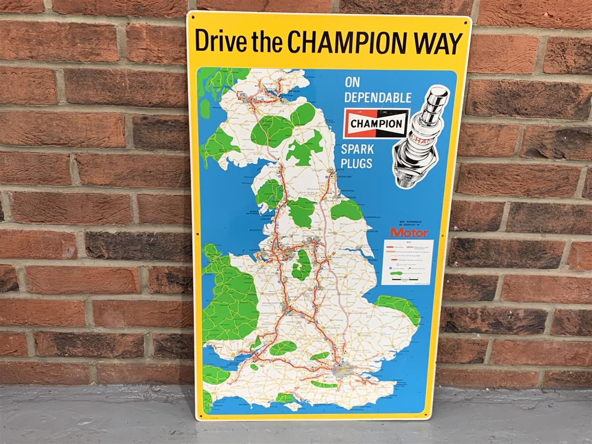 Metal Drive The Champion Way" Map Sign"
