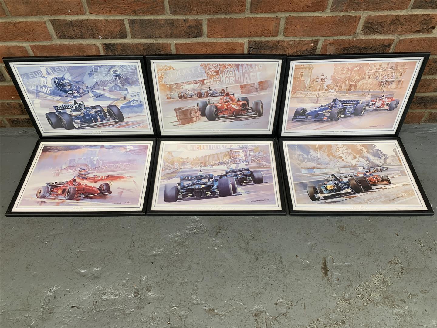 Six Craig Warwick Framed Formula 1 Prints