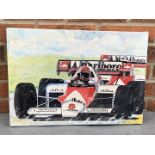 Unframed Oil On Canvas Niki Lauda By Andy Danks