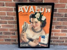 Framed Avalon Cigarettes Card Advertising Sign A/F WW2 era