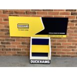 Duckhams Plastic Sign & Metal Oil Stand (2)