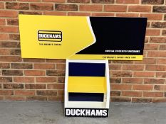 Duckhams Plastic Sign & Metal Oil Stand (2)